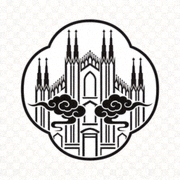 米兰·(milan)中国官方网站 logo，橙色与深蓝组合的现代体育品牌标识
